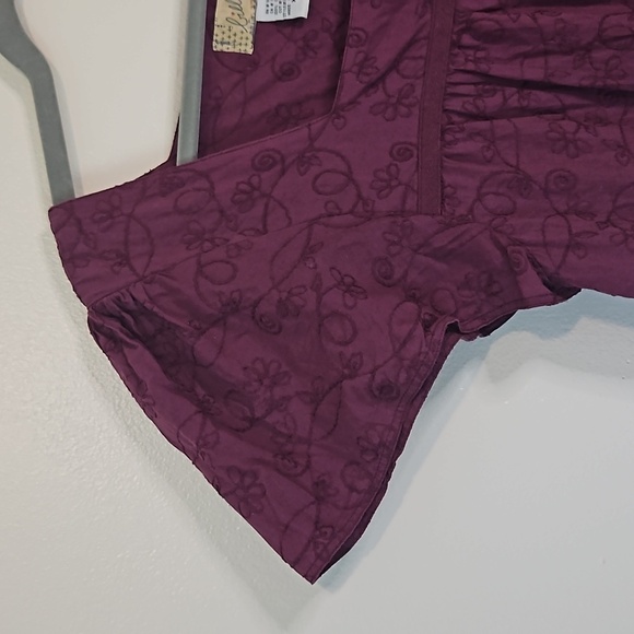 Square Neck purle flutter cap sleeve Peasant Top Size Xlarge EUC - Picture 4 of 5